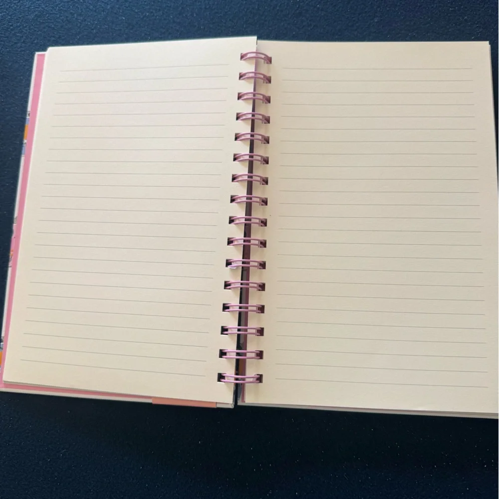 Colorful sodaThemed spiral Notebook and checkered pink/white Pen Set-so cute💕